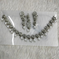 Kumavat Jewels Silver Plated Austrian Stone Choker Necklace Set