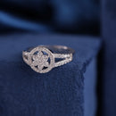 AllWell Jewellery Regal Royal Blossom Austrian Stone 925 Sterling Silver Ring 