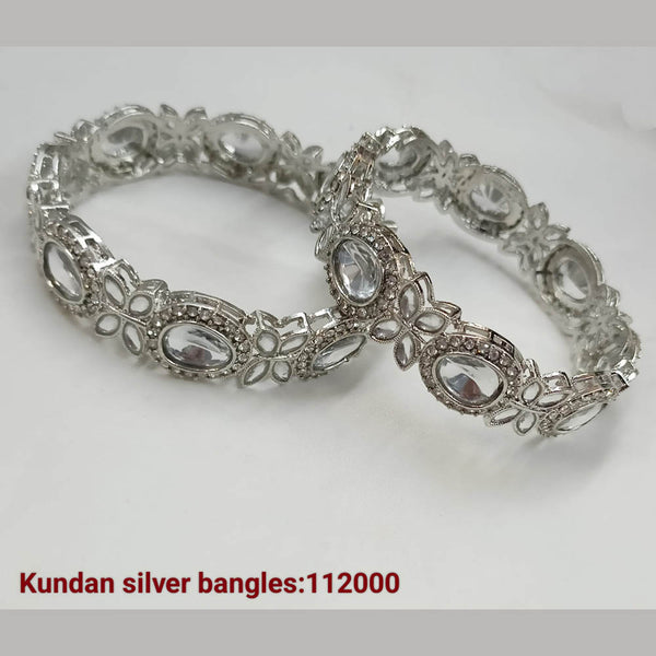 Padmavati Bangles Silver Plated Kundan Bangles Set