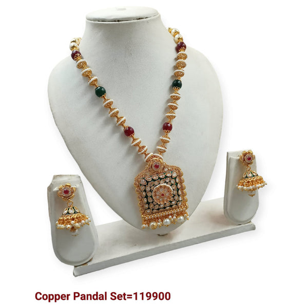 Padmawati Bangles Copper Gold Long Necklace Set