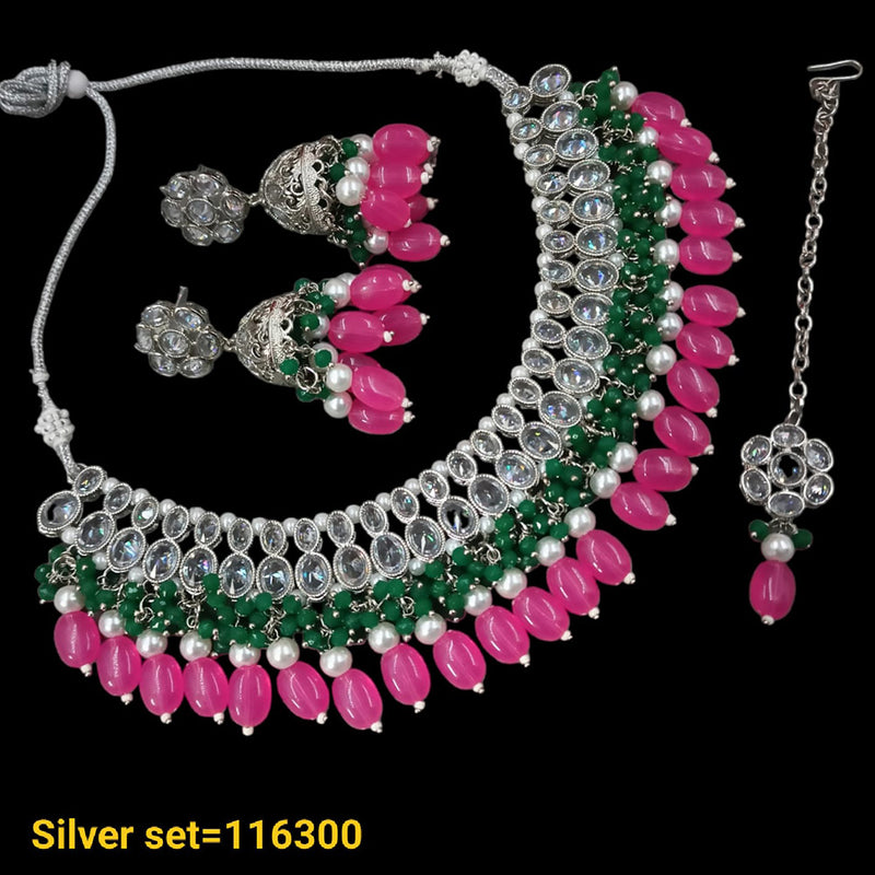 Padmawati Bangles Gold Plated Crystal Stone Necklace Set