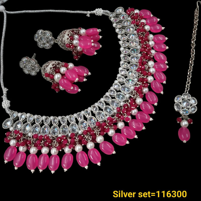 Padmawati Bangles Gold Plated Crystal Stone Necklace Set