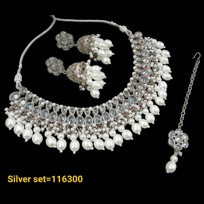 Padmawati Bangles Gold Plated Crystal Stone Necklace Set