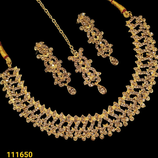 Padmawati Bangles Gold Plated Austrian Stone Necklace Set