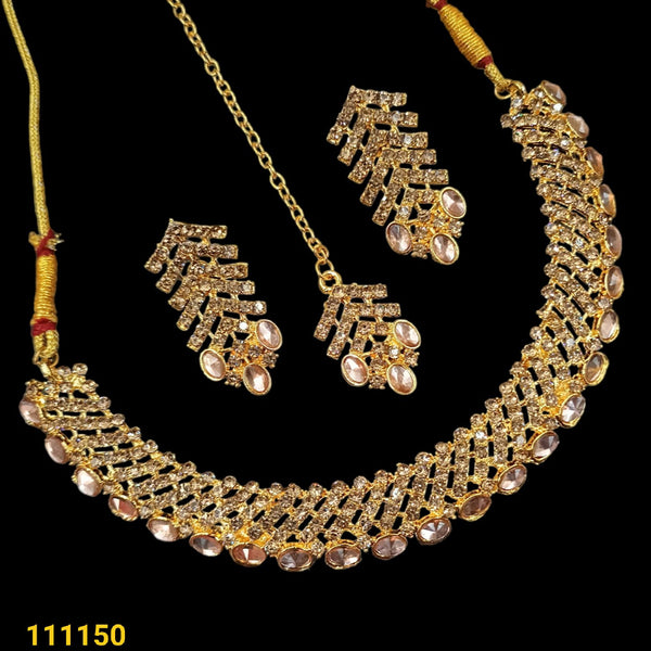 Padmawati Bangles Gold Plated Austrian Stone Necklace Set