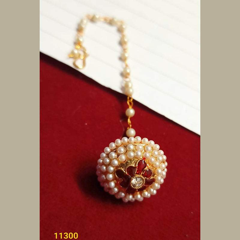 Padmawati Bangles Gold Plated Pearl Mangtikka