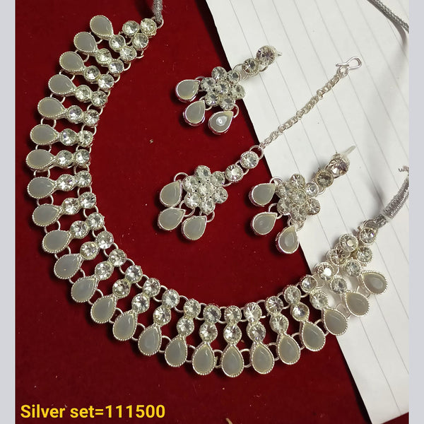 Padmawati Bangles Silver Plated Austrian Stone Necklace Set