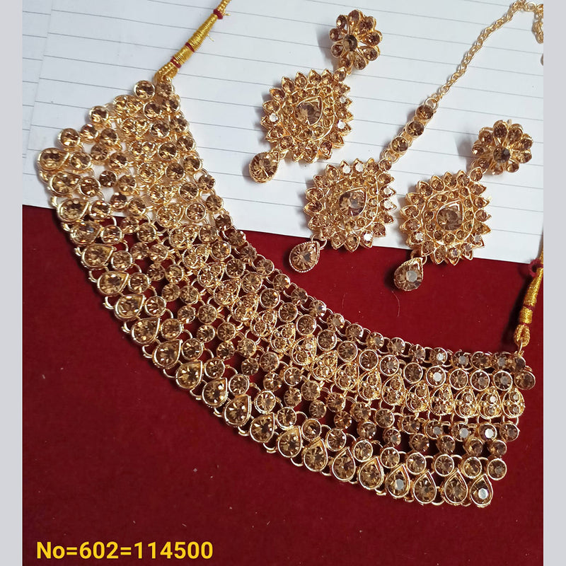 Padmawati Bangles Gold Plated Austrian Stone Necklace Set