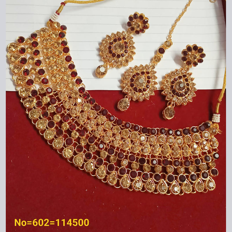 Padmawati Bangles Gold Plated Austrian Stone Necklace Set