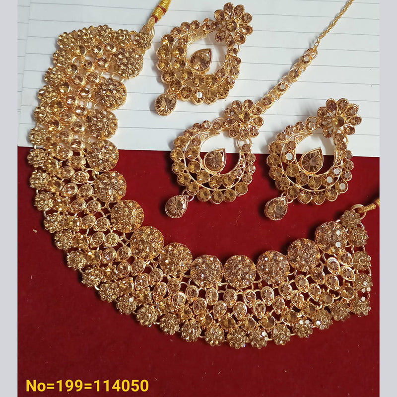 Padmawati Bangles Gold Plated Austrian Stone Necklace Set