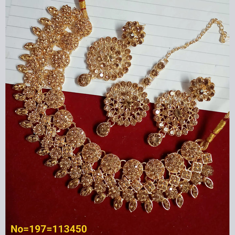 Padmawati Bangles Gold Plated Austrian Stone Necklace Set