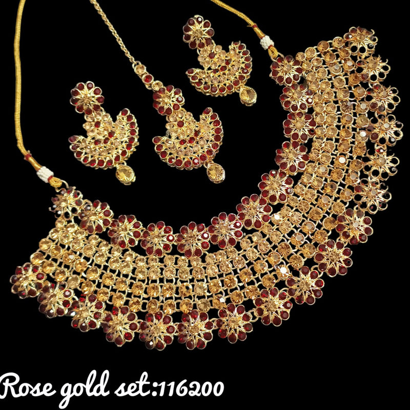 Padmawati Bangles Gold Plated Austrian Stone Necklace Set