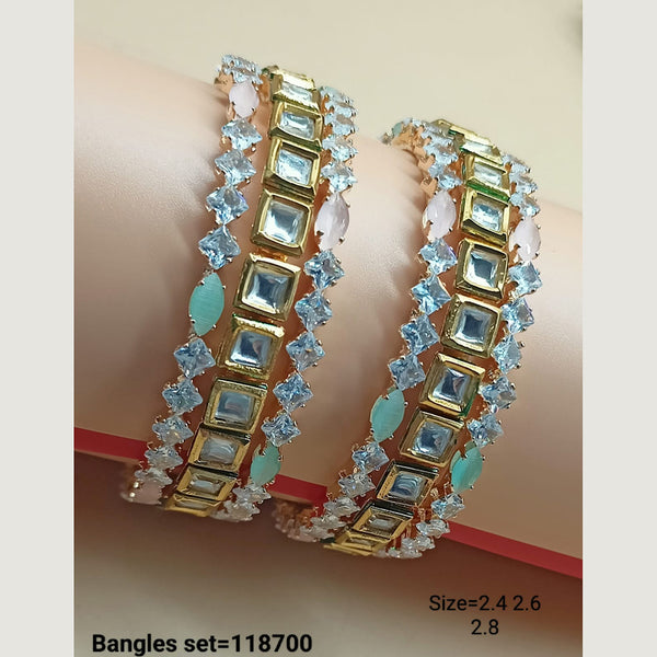 Padmawati Bangles Gold Plated Ad Stone Bangles Set