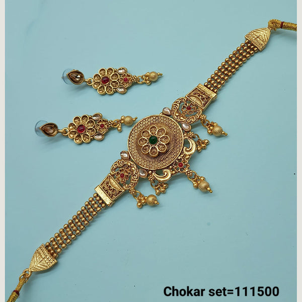 Padmawati Bangles Copper Gold Choker Necklace Set