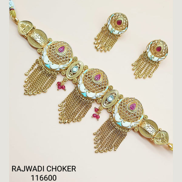 Padmawati Bangles Copper Gold Plated Choker Necklace Set