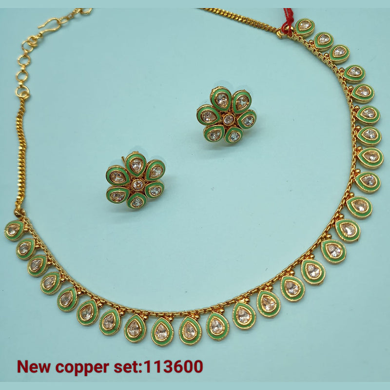 Padmawati Bangles Copper Gold Plated Necklace Set