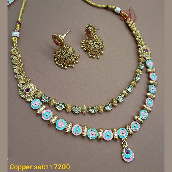 Padmawati Bangles Copper Gold Plated Necklace Set