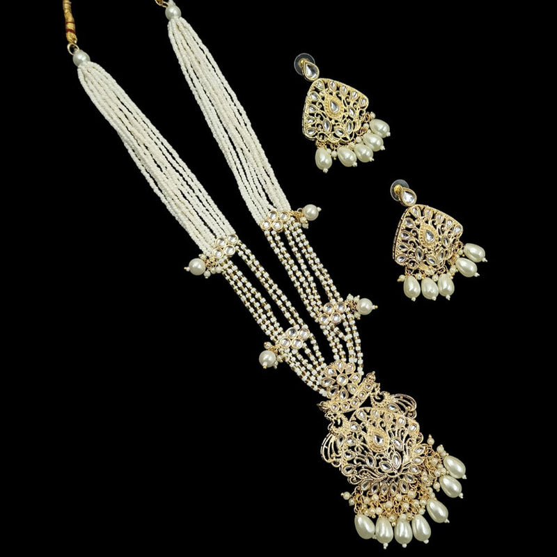 Padmawati Bangles Gold Plated Kundan And Pearl Long Necklace Set
