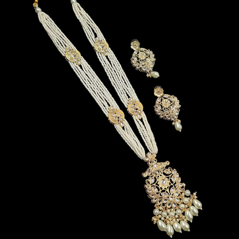 Padmawati Bangles Gold Plated Kundan And Pearl Long Necklace Set