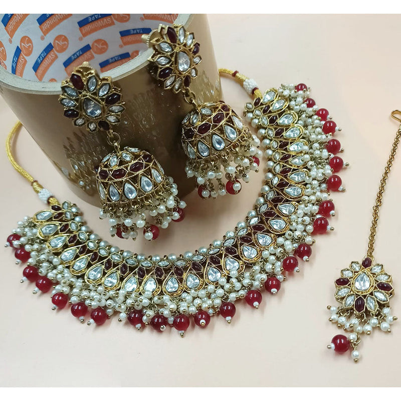 Padmawati Bangles Gold Plated Kundan And Pearl Necklace Set