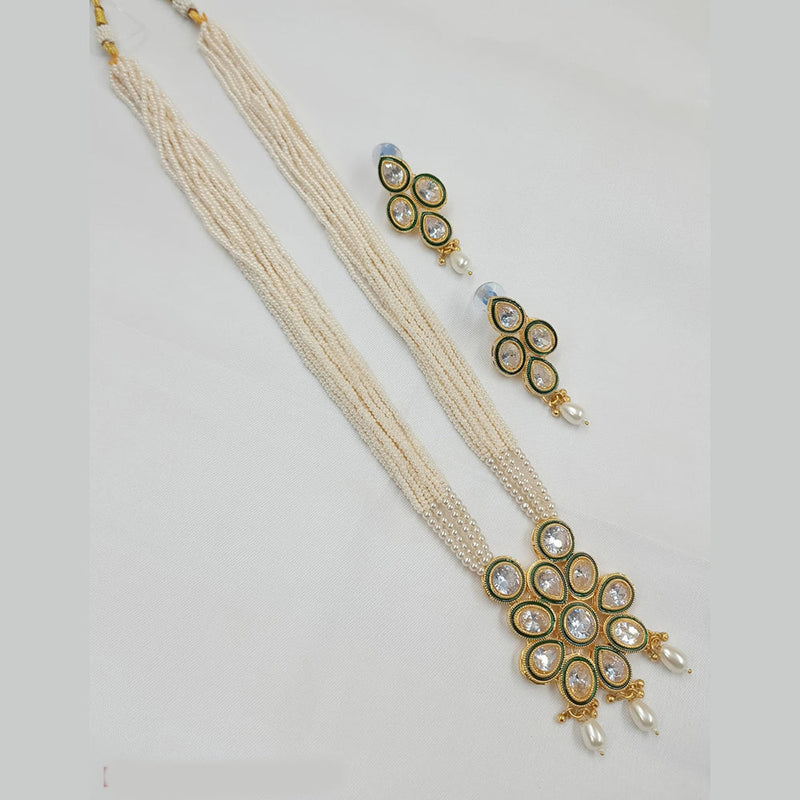 Padmawati Bangles Gold Plated Crystal Stone And Pearl Necklace Set