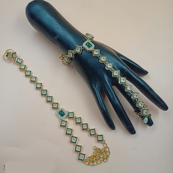 Padmawati Bangles Gold Plated Crystal Stone Hand Harness