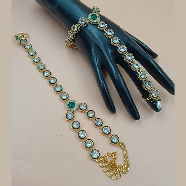Padmawati Bangles Gold Plated Crystal Stone Hand Harness