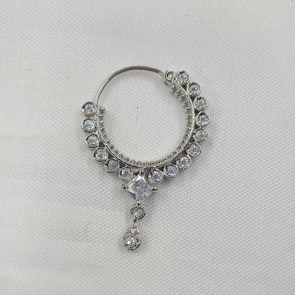 Padmawati Bangles Silver Plated Austrian Stone Nose Ring