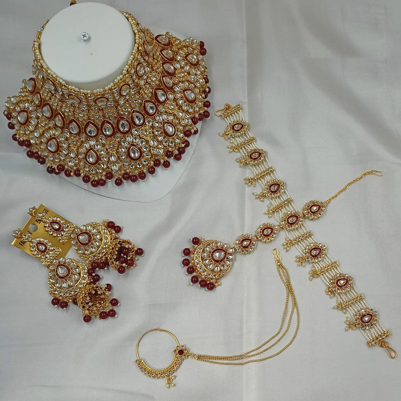 Padmawati Bangles Gold Plated Kundan Semi Bridal Necklace Set