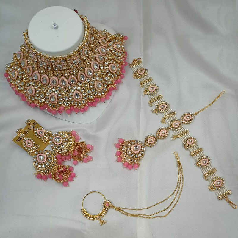 Padmawati Bangles Gold Plated Kundan Semi Bridal Necklace Set