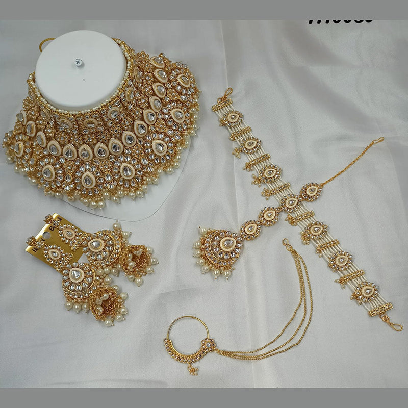 Padmawati Bangles Gold Plated Kundan Semi Bridal Necklace Set