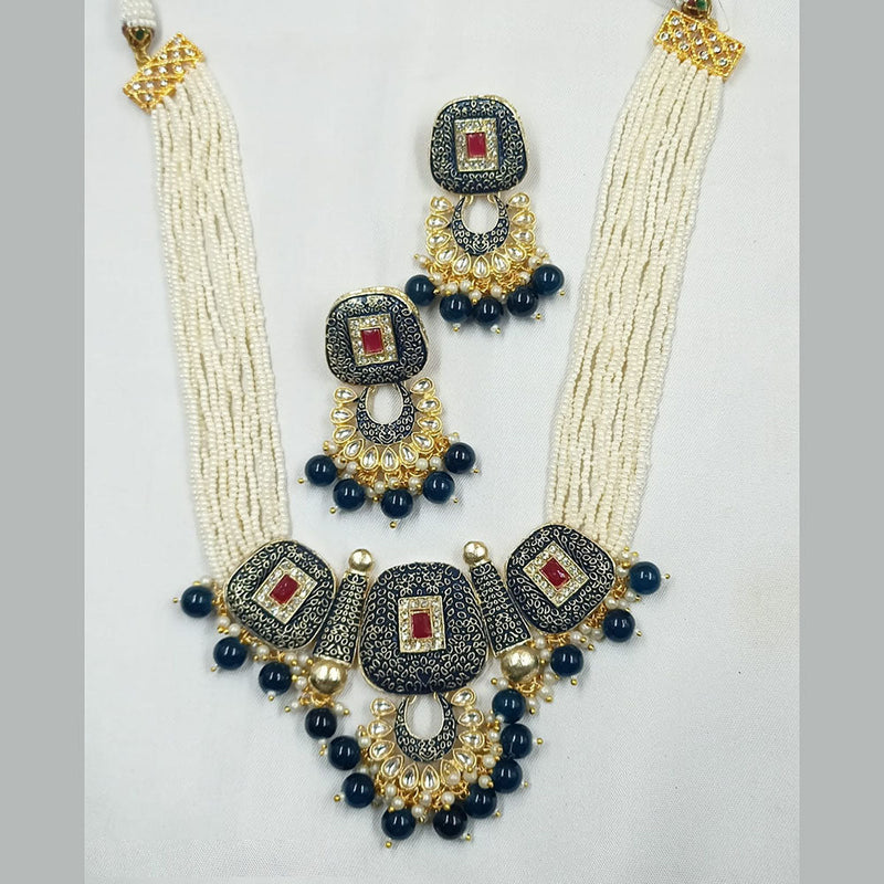 Padmawati Bangles Gold Plated Kundan And Meenakari Pearl Long Necklace Set