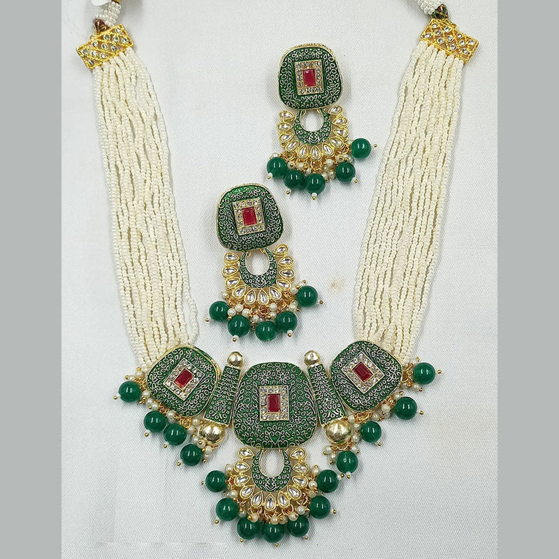 Padmawati Bangles Gold Plated Kundan And Meenakari Pearl Long Necklace Set