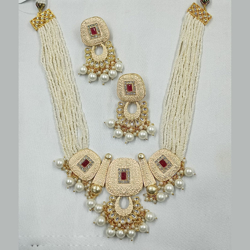 Padmawati Bangles Gold Plated Kundan And Meenakari Pearl Long Necklace Set