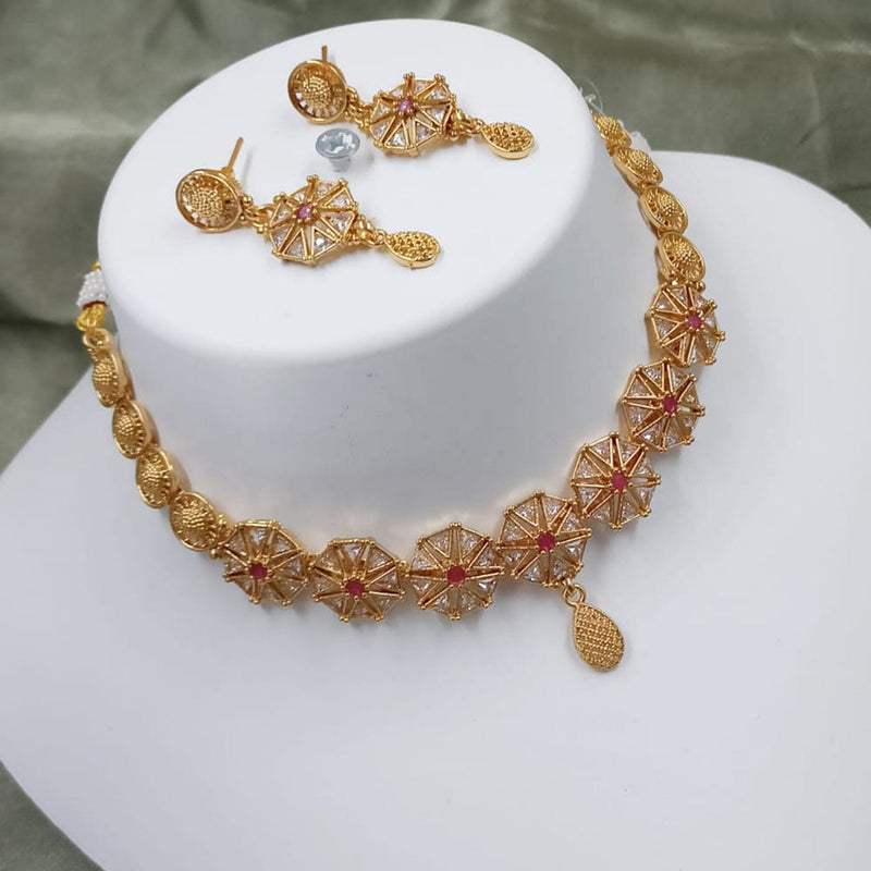 Padmawati Bangles Gold Plated Austrian Stone Choker Necklace Set