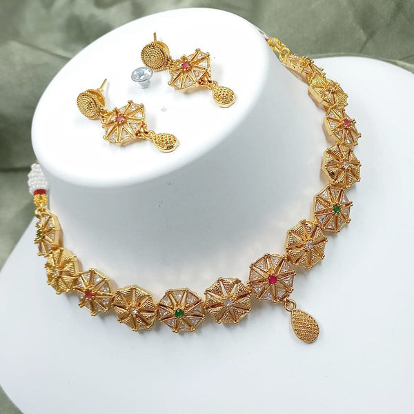 Padmawati Bangles Gold Plated Austrian Stone Choker Necklace Set