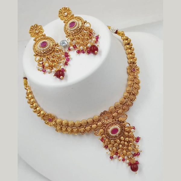 Padmawati Bangles Gold Plated Pota Stone And Pearls Necklace Set