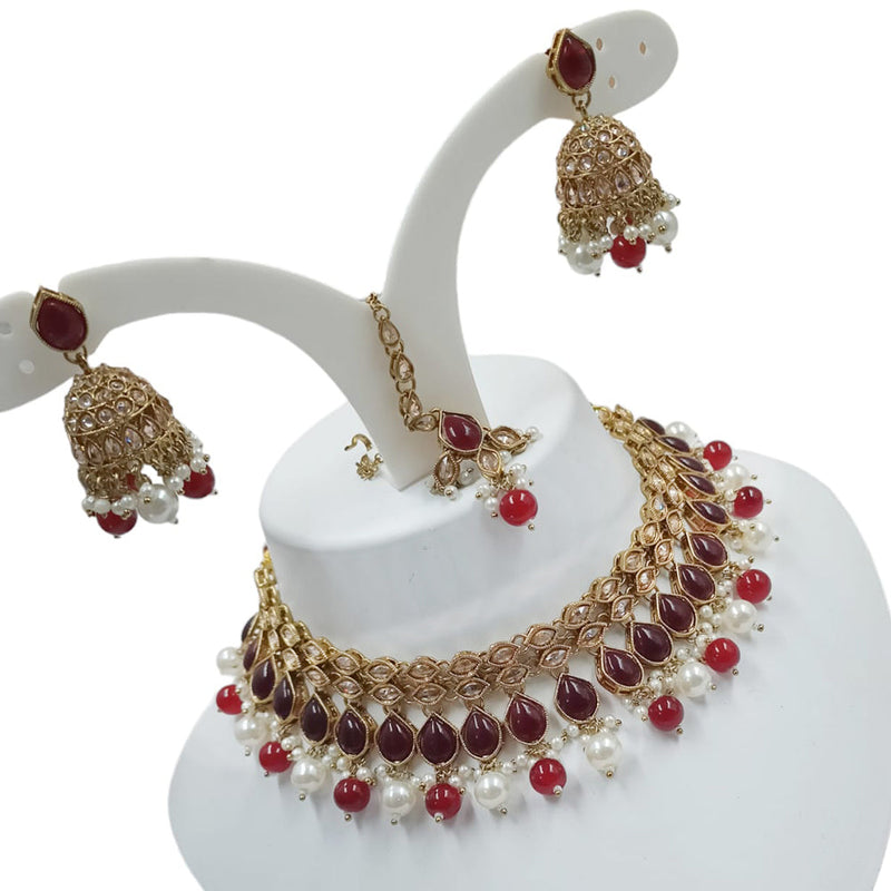 Padmawati Bangles Gold Plated Crystal Stone Choker Necklace Set