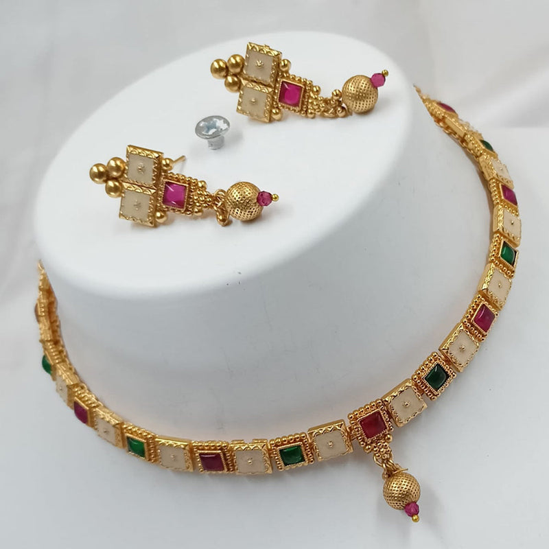 Padmawati Bangles Gold Plated Kundan Stone Choker Necklace Set