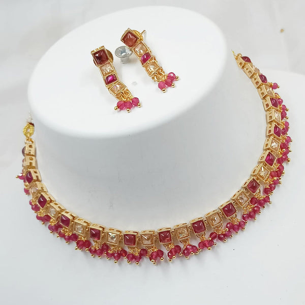 Padmawati Bangles Gold Plated Crystal Stone And Pearls Choker Necklace Set