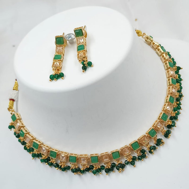 Padmawati Bangles Gold Plated Crystal Stone And Pearls Choker Necklace Set