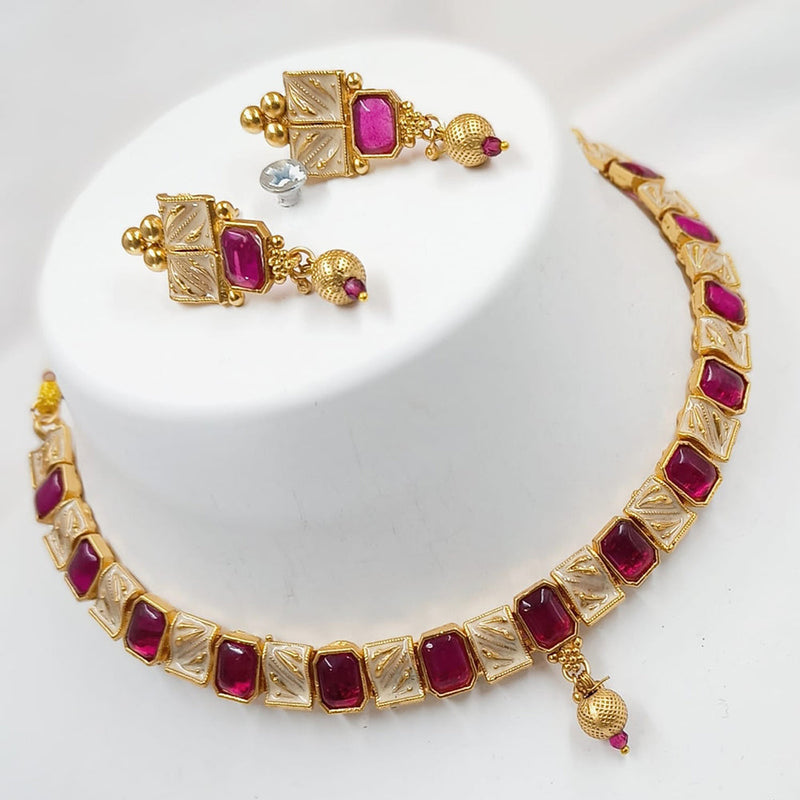 Padmawati Bangles Gold Plated Kundan Stone And Meenakari Choker Necklace Set