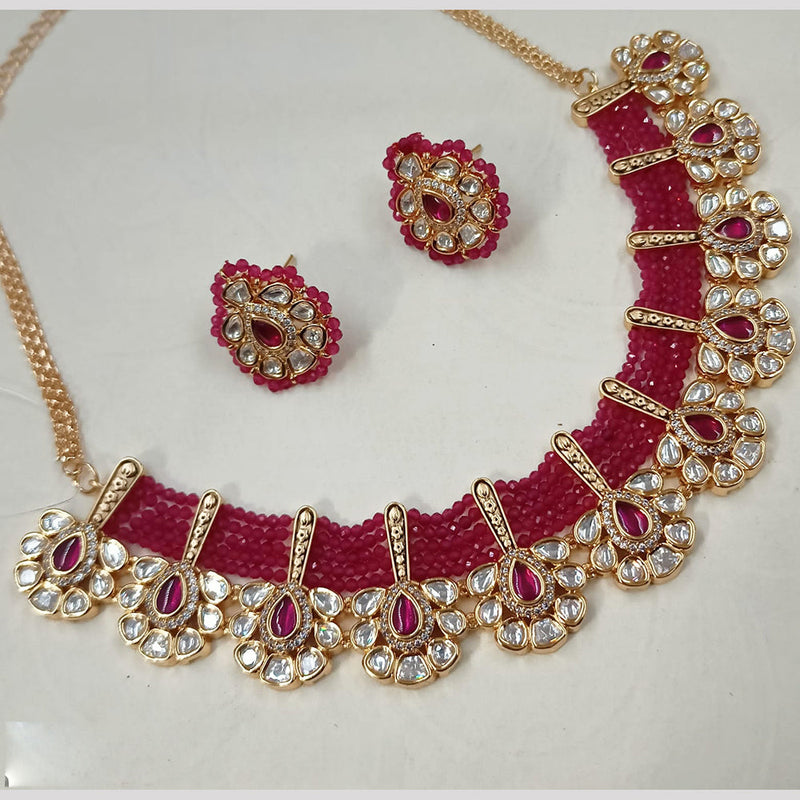 Padmawati Bangles Gold Plated Polki Kundan Stone And Pearls Choker Necklace Set