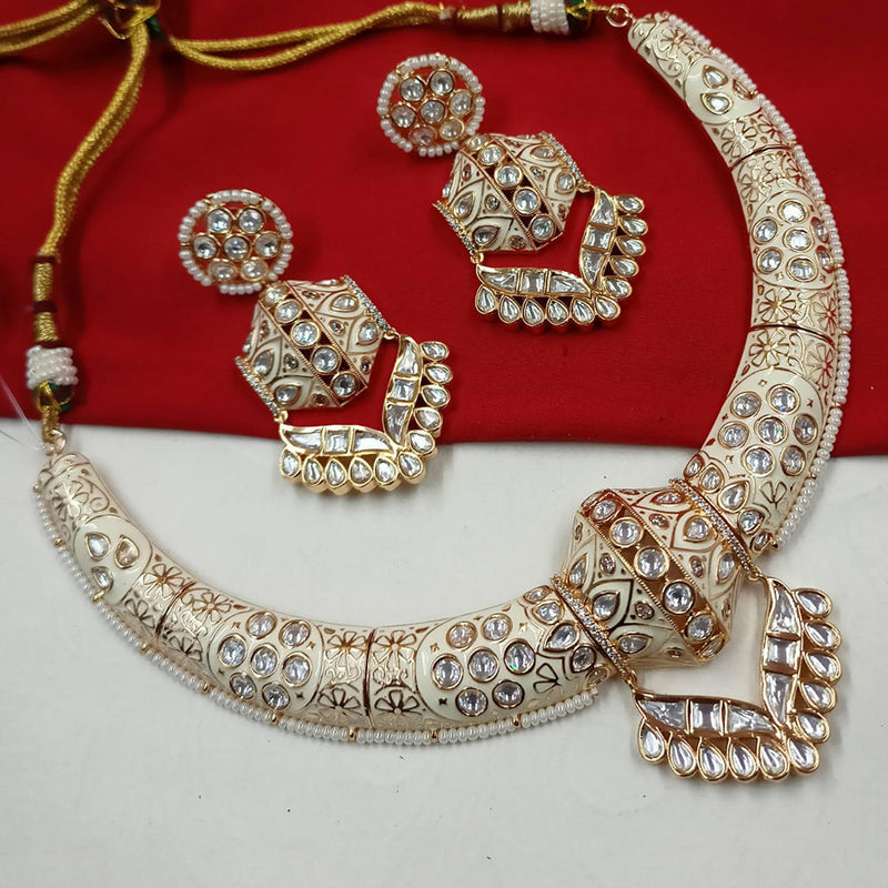 Padmawati Bangles Gold Plated Polki Kundan Stone And Pearls Choker Necklace Set