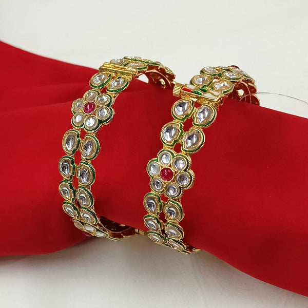 Padmawati Bangles Gold Plated Kundan Openable Bangles Set