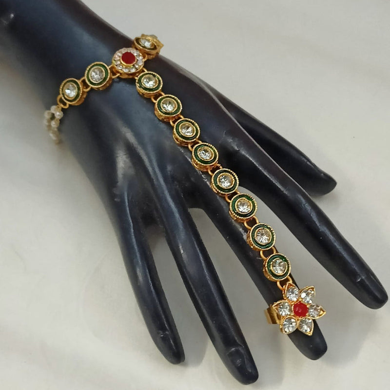 Padmawati Bangles Gold Plated Crystal Stone Hand Harness