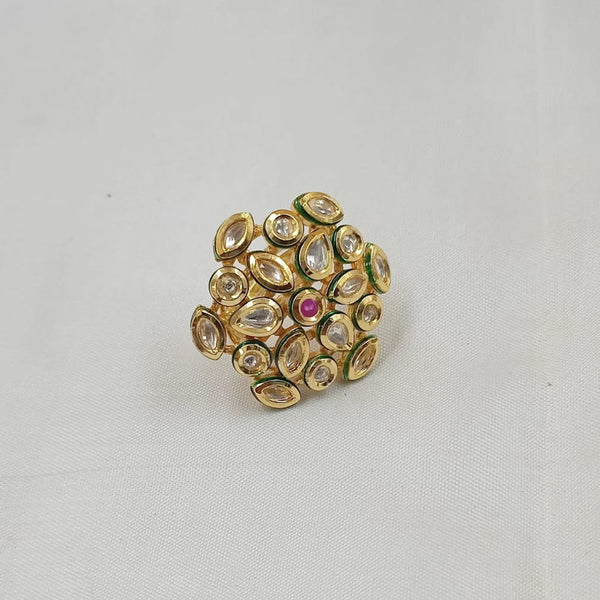 Padmawati Bangles Gold Plated Kundan Stone Adjustable Ring