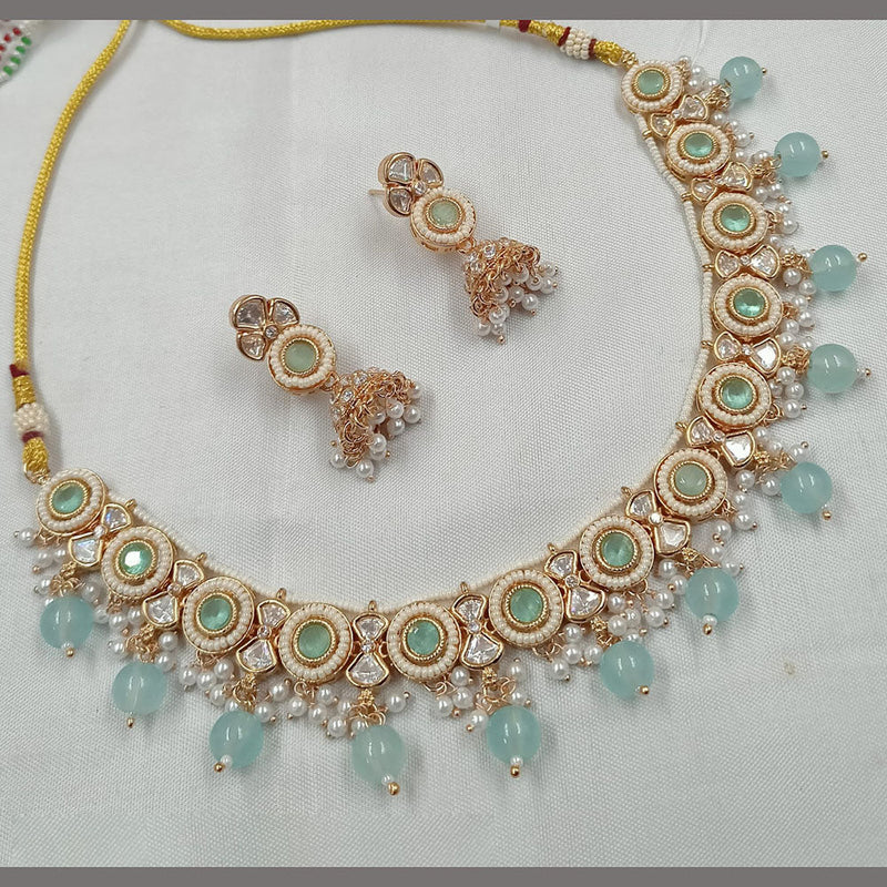 Padmawati Bangles Gold Plated Polki Kundan Stone And Pearls Necklace Set