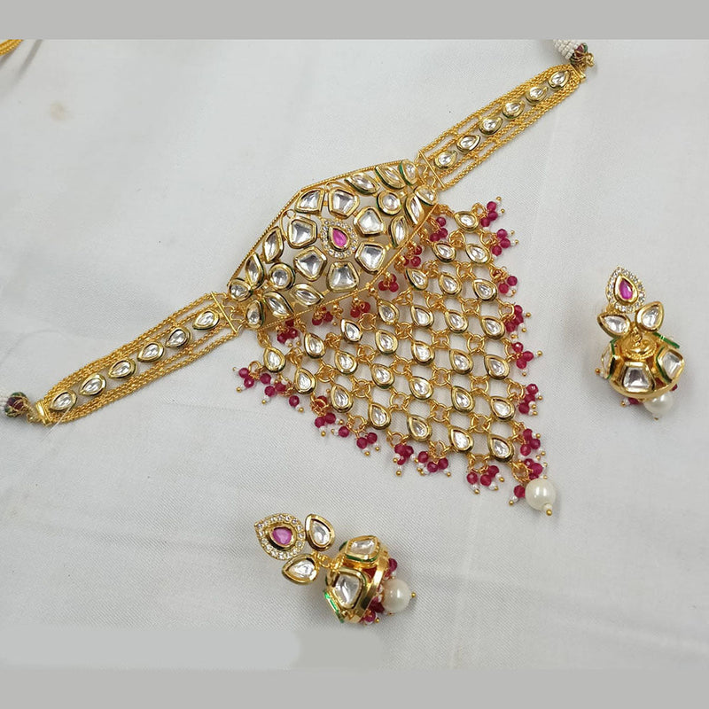 Padmawati Bangles Gold Plated Kundan Stone And Pearls Choker Necklace Set