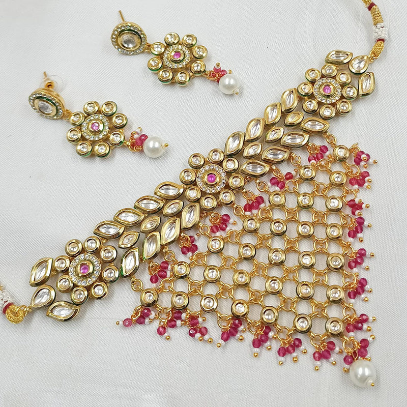 Padmawati Bangles Gold Plated Kundan Stone And Pearls Choker Necklace Set